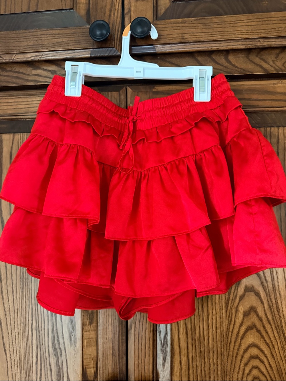 Red Ruffle Tiered Skort